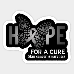 Hope For A Cure Butterfly Gift Skin cancer 2 Sticker